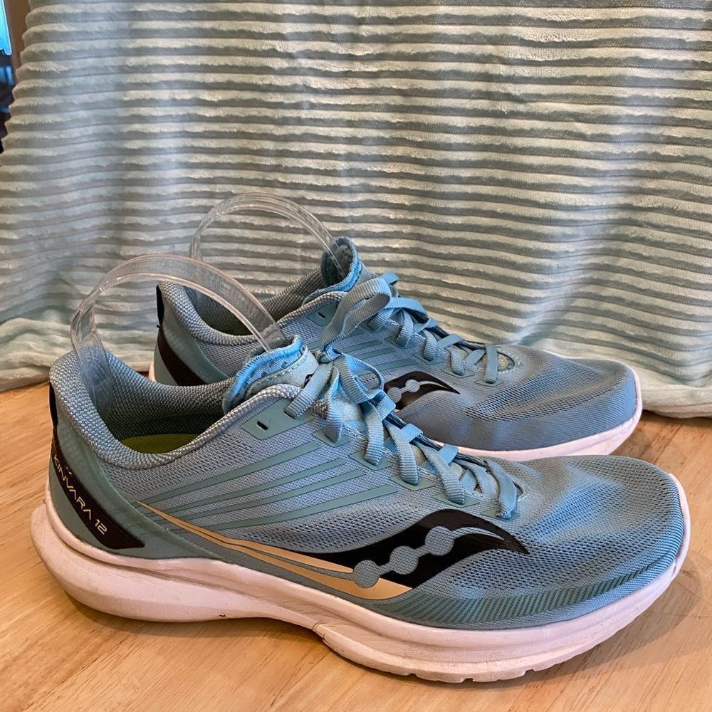✅Men’s Saucony “Kinvara 12” Auqa Green Black Athletic Running Shoes Size 10